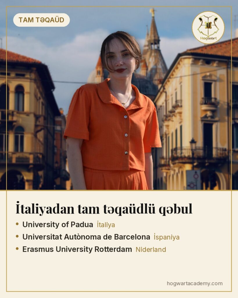 Padua, UAB Barcelona və Erasmus Rotterdam qəbulu — İtaliyadan tam təqaüd